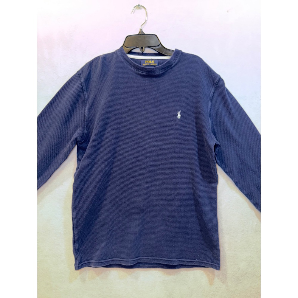 Polo‎ Ralph Lauren Mens Waffle Knit Long Sleeve Shirt Navy Blue Size M
